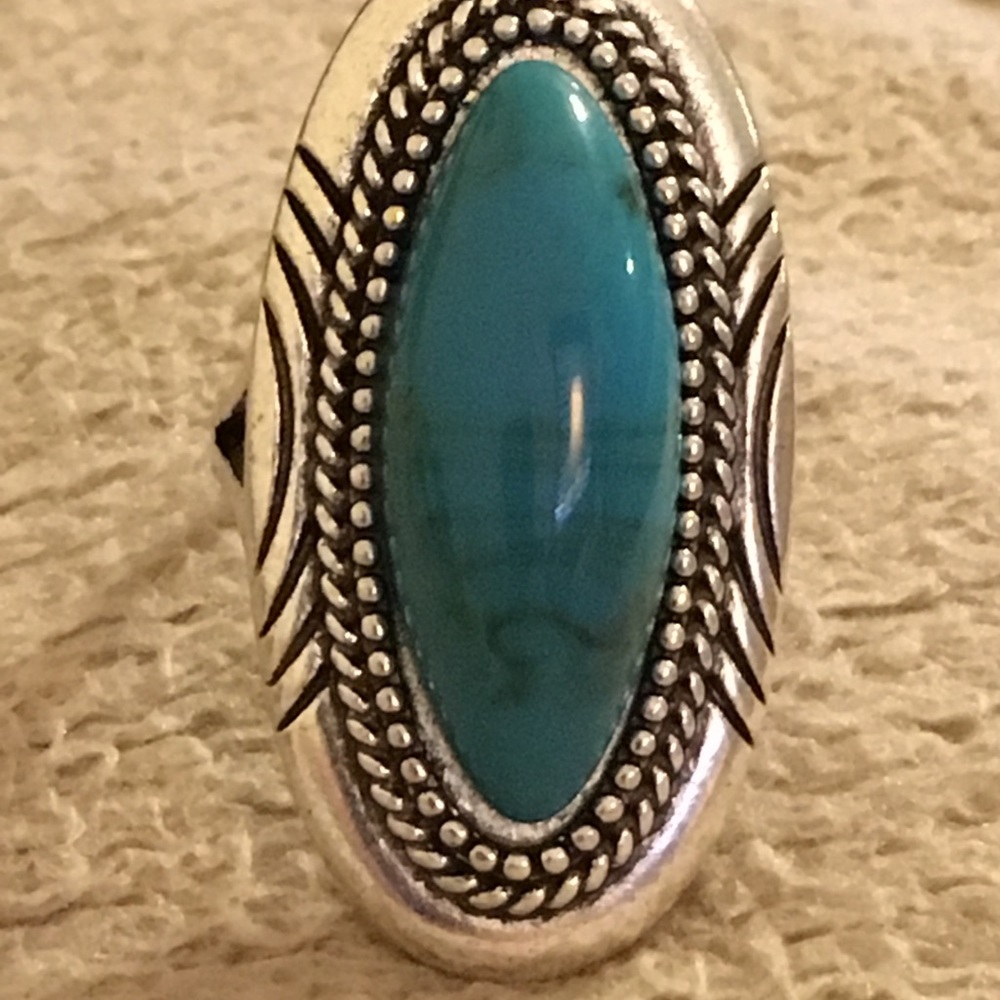 Sterling Silver and Turquoise Ring Sz 9